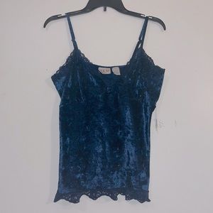 Large MKM Designs Dark Blue Velvet Camisole